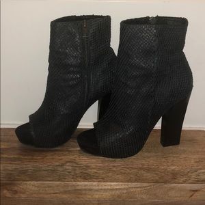All Saints Snake Skin Booties